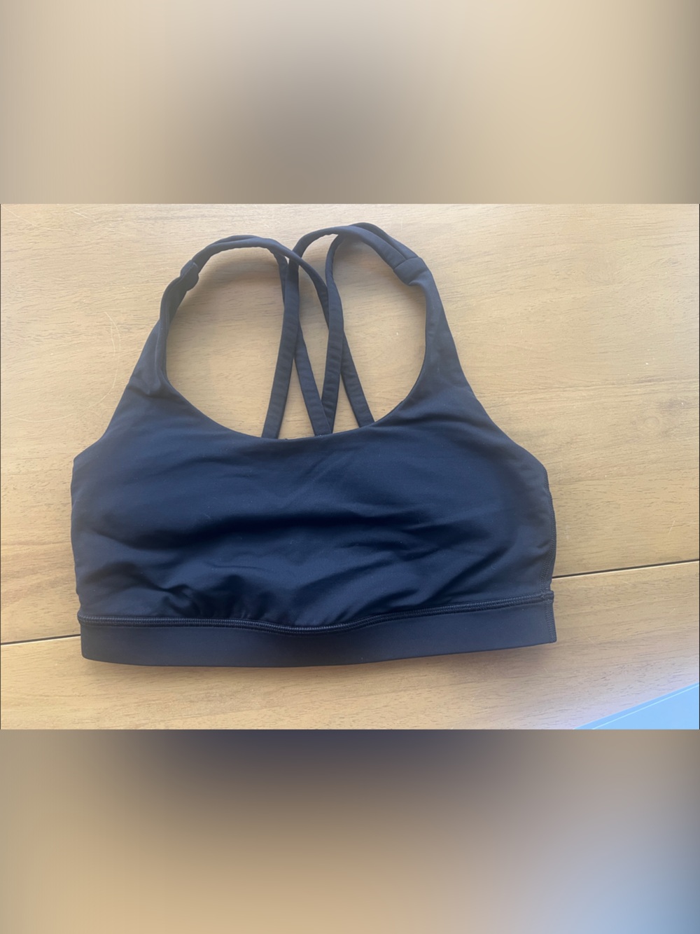 lululemon athletica Black Strappy Sports Bra - Sz 6 - Like New